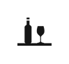 Icône d'une bouteille et d'un verre représentant la section service
